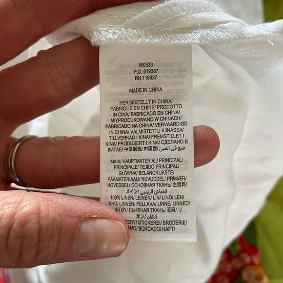 Boden White Linen Embroidered Swim Cover - Picture 9 of 12